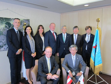 Rector Fritz Schmöllebeck and the group of delegates (University of Applied Science Technikum Wien, Austria) Visit (September 26, 2016)