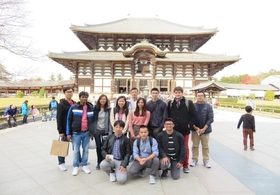 In front of  Daibutsu-den at Todaiji Temple