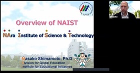Robert King UEA (Division for Global Education, Institute for Educational Initiatives) introducing an overview of NAIST at the webinar