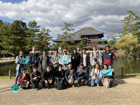 Participants in front of the Daibutsu-den of Todaiji Temple