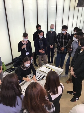 Participating students watching instructor’s demonstration