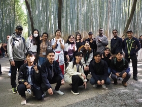 The famous bamboo grove path