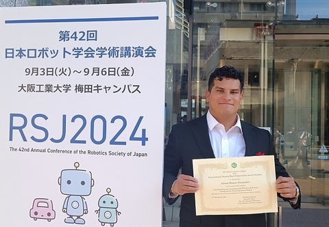 Ramos Alonso Fernández of Robot Learning lab received the honor of International Session Best Presentation Award Finalist from the Robotics Society of Japan. (2024/9/5)