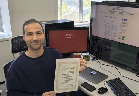 Babak Golbabaei et al. of the Computing Architecture Laboratory received the Featured Poster Award at COOL Chips 28. 