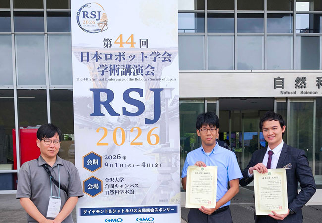 ロボットラーニング研究室のNgoc Huy Nguyenさん（2025年9月博士前期課程修了）らが、日本ロボット学会 第7回優秀研究・技術賞を受賞