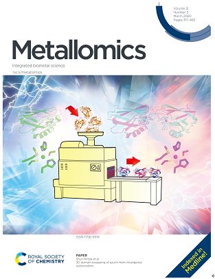 超分子集合体科学研究室のRobby Noor Cahyonoさん（博士後期課程3年）、廣田俊教授らの研究論文が英国王立化学会Metallomics誌の表紙（front cover）に選出