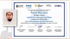 Foisal Ahmed, Ph.D. from Dependable Systems lab received the ATS Doctoral Thesis Award at IEEE Asian Test Symposium (2020/11/25)