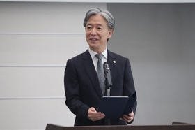 A congratulatory speeches by President SHIOZAKI