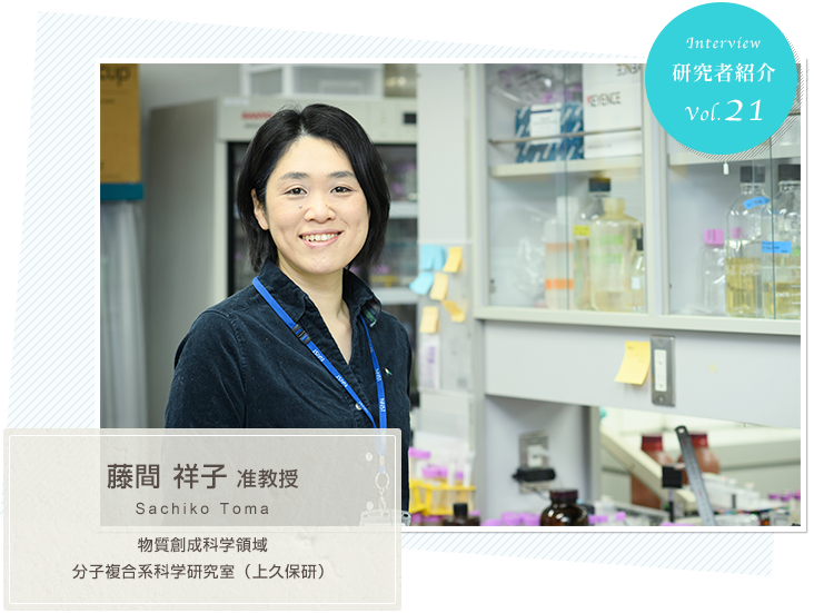 Introduction of Researchers　vol.21 Division of Materials Science, Complex Molecular Systems Laboratory（Kamikubo研）Associate Professor Sachiko TOMA