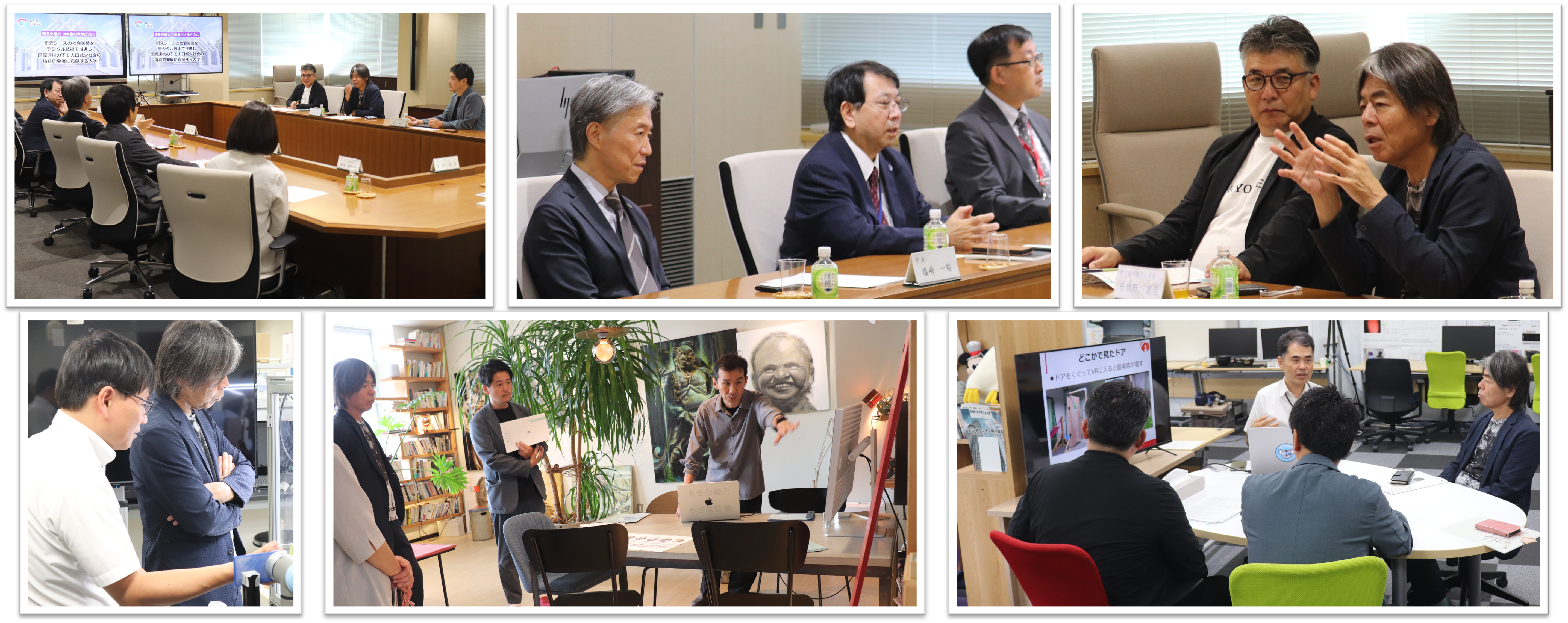 東京藝術大学 日比野克彦学長らによる来学時の意見交換および研究室見学の様子