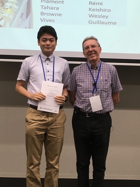 バイオミメティック分子科学研究室の竹内大貴さん(博士前期課程1年)らが国際学会43rd International Conference on Coordination Chemistry(ICCC 2018)においてBest Poster Awardを受賞