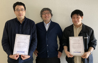 センシングデバイス （4月から量子物理工学）研究室の木村大海さん（博士後期課程2年）、福嶋宏之さん（博士後期課程1年）が第12回日本セラミックス協会マテリアル・ファブリケーション・デザイン研究会においてマテリアルデザイン奨励賞及びマテリアルデザイン優秀賞を受賞（2021/03/02）
