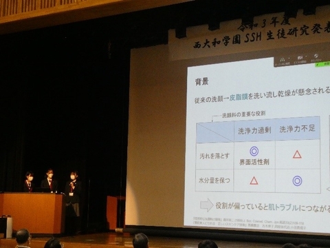 西大和学園SSH生徒研究発表会を実施（2021/12/12）