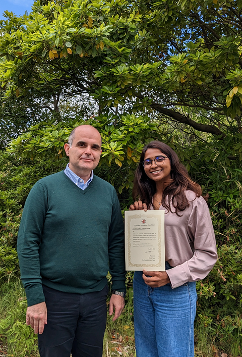 バイオ・テクノミメティック分子科学のJeevithra Dewi Subramaniamさん(博士後期課程3年)が、第103春季年会(2023) 「学生講演賞」を受賞