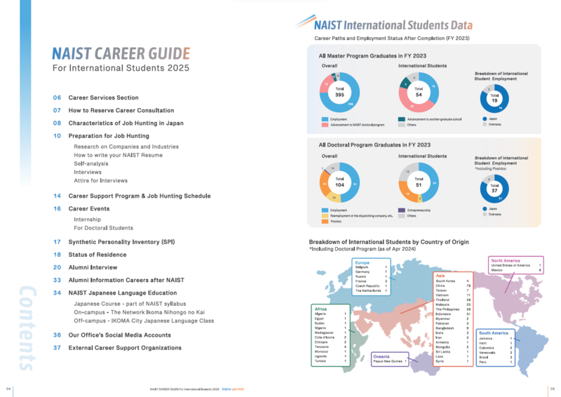 留学生のキャリア支援がさらに充実！NAISTキャリアガイド公開（2025/4/11）