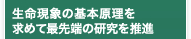 生命現象の基本原理を 求めて最先端の研究を推進