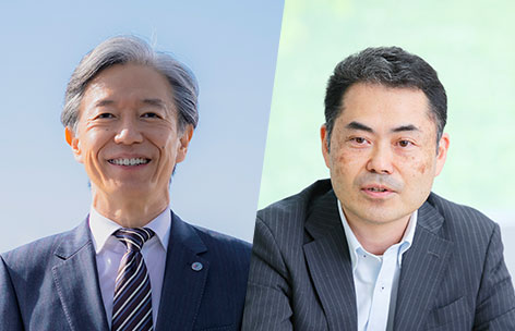 画像:画像:塩﨑一裕学長と清川清同窓会会長